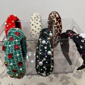 J. Crew Factory Embellished Headband Collection - Red, Green, Black, Cream NWT